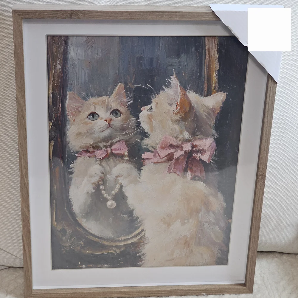 Charming Cat Portrait with Pink Bow